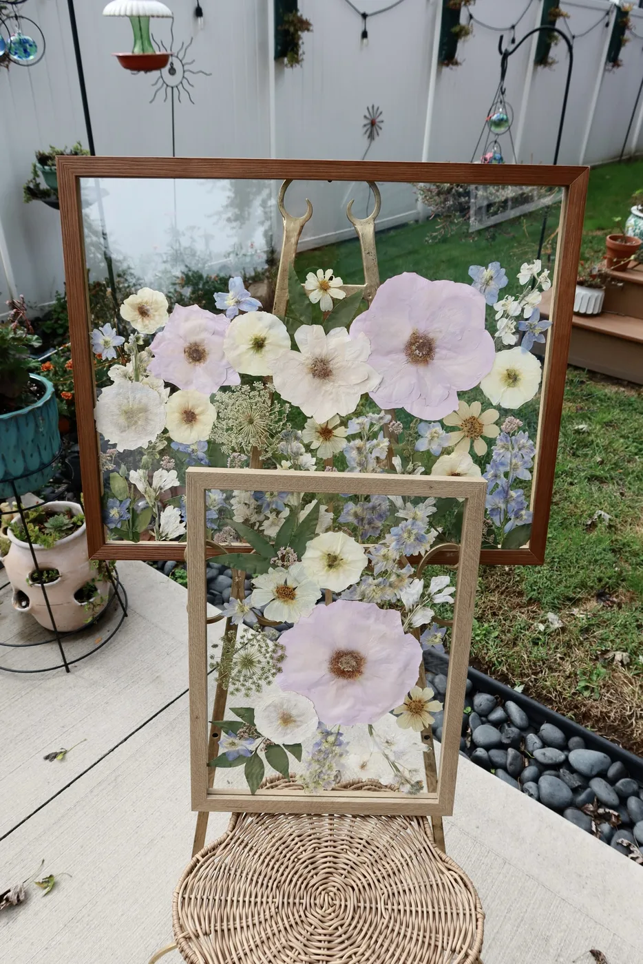 The large and small framed pieces displayed together